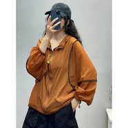 品蕉下2025夏季新款歐洲站防曬衣女寬松開衫休閑薄款外套連帽防曬服上衣 橘色 M M（建議100以內(nèi)）