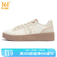 361度【商場同款】女運動鞋秋季新款女板鞋 羽毛白/經(jīng)典褐灰 37