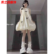 范哲莎法式學(xué)院風(fēng)甜美可愛(ài)小個(gè)子設計蝴蝶結奶黃色花苞裙學(xué)生女寬松顯瘦 SY-奶黃色花苞裙-寬松顯瘦-小個(gè) M 建議 - 80-95斤