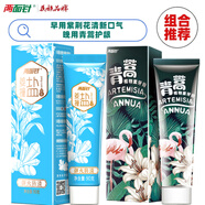 兩面針花馨香國貨老牌牙膏清新口氣   清潔牙齒 1支120g青蒿+1支90g姜撞鹽