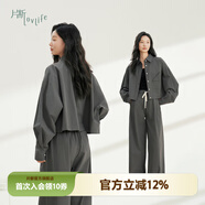 片斷（dribs＆drabs）片斷休閑運動套裝女2025春季新款時尚襯衫松緊休閑褲一整套穿搭 深灰 165/88A/L