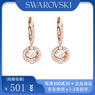 SWAROVSKI 施華洛世奇耳環(huán)四葉草跳動(dòng)的心耳墜女時(shí)尚情人節(jié)生日禮物女生 鍍玫瑰金色5604199透明盒