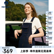 Navigare意大利小帆船減齡牛仔背帶裙女士夏季氣質(zhì)吊帶裙時(shí)尚女裝連衣裙 海軍藍(lán) S 碼
