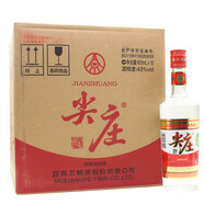 尖莊五糧液股份出品 濃香型光瓶白酒 純糧食酒【喜酒】 43度 450mL 12瓶 2019年紅標(biāo)整箱