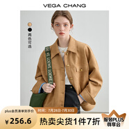 VEGA CHANG短外套女2025年新款秋裝復(fù)古顯瘦曠野美拉德上衣 核桃棕 M