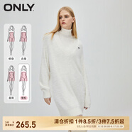 ONLY春季時尚寬松高領馬海毛短裙針織連衣裙女|123446003 A06 積雪白色SNOW WHITE 2XL 180/96A