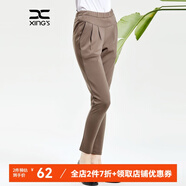 邢氏女裝女士休閑款女加絨多色小腳褲長褲松緊腰褲子 駝色-加薄絨 46(170/86B)