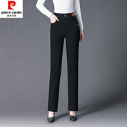 皮爾卡丹（pierre cardin）牛仔褲女春秋2025新款秋季高腰中年女褲彈力顯瘦女士直筒媽l媽褲 黑色【春秋單褲】 M -27碼建議體重-90多斤-100斤