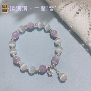 紫粉水晶貓眼石手鏈女生小眾設(shè)計高顏值送女友閨蜜生日禮 貓眼石紫水晶手鏈
