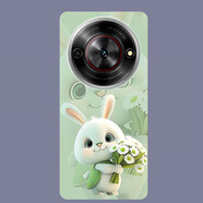 潮芭麗適用ZTE 7553N手機殼中興暢行60Plus保護套中興遠航61防摔軟套 捧花小兔 中興暢行60Plus保護套