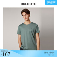 Brloote/巴魯特新疆長絨棉短袖T恤男圓領(lǐng)小白T夏季簡約百搭體恤衫上衣新品 軍綠 190/108A