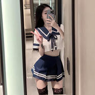 學(xué)院風(fēng)日系可愛(ài)JK制服水手服青春減齡顯瘦裙子短裙襯衫 黑色jk制服(不含襪) 均碼 85-120斤