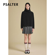 PSALTER詩(shī)篇春季女裝立領(lǐng)廓形雙面呢短款羊毛呢外套 深灰 M 38