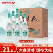 大清花優(yōu)雅香 53度清香型白酒 500ml*6瓶整箱 山西杏花村純糧酒口糧酒 
