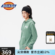 dickies【商場(chǎng)同款】衛衣女 經(jīng)典撞色logo毛圈布連帽衛衣 休閑上衣10830 常春藤綠 M