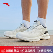 安踏（ANTA）星云男鞋跑鞋運(yùn)動(dòng)鞋皮網(wǎng)拼接透氣輕質(zhì)運(yùn)動(dòng)休閑鞋子 【網(wǎng)面】象牙白/黑-4 40.5