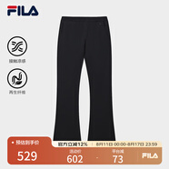 FILA 斐樂(lè )官方女裝針織長(cháng)褲2025夏季新款時(shí)尚簡(jiǎn)約基礎休閑喇叭褲 傳奇藍-NV XL 175/74A/XL