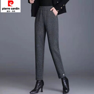 皮爾卡丹（pierre cardin）毛呢褲子秋季新款休閑褲松緊腰時(shí)尚哈倫褲抖音網(wǎng)紅洋氣韓版蘿卜褲 灰色 毛呢時(shí)尚M標(biāo) S 建議80-95斤