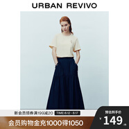 UR2025秋季新款女裝時尚森系休閑系帶寬松A字半裙UYU550028 墨藍 XS