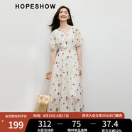 紅袖【落櫻繽紛】甜美連衣裙夏季2024新款女裝收腰顯瘦仙女氣質(zhì)碎花裙 米底紅花650 L