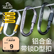 伯希和（Pelliot）登山扣戶外D型扣鋁合金背包掛鉤便攜鑰匙扣安全扣16406841煙熏灰