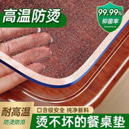 XMSJ桌面保護(hù)墊透明餐桌布防水防油茶幾軟玻璃pvc防燙隔熱墊水晶板 【足厚磨砂1.0mm】【圓角直邊】 60*140cm