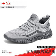 雙星男鞋夏季網(wǎng)面透氣薄款網(wǎng)鞋飛織跑步鞋男士運(yùn)動(dòng)休閑鞋椰子潮鞋 灰色 (高品質(zhì)) 45 (雙星官方正品標(biāo)準(zhǔn)尺碼)