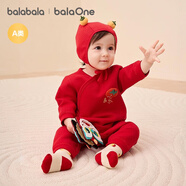 巴拉巴拉balaOne嬰兒連體衣新生兒滿月爬服2025冬夾棉加厚萌208425133201