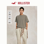 HOLLISTER【涼感】25夏新款純色簡約風(fēng)情侶T恤男裝女裝KI324-4166 棕色 XS (170/84A)