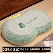 派客思冰豆豆肚皮枕頭枕芯記憶棉助睡兒童宿舍中小學(xué)生整頭單人 可拆洗 單只 綠恐龍（一面豆豆絨，一面冰絲） 55*35*9厘米[記憶棉內(nèi)膽]