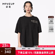 幻走（MOVEUP）【商場(chǎng)同款】2024夏季新款流蘇繡花設(shè)計(jì)師短款T恤女 黑 XS