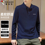 啄木鳥（TUCANO）長(zhǎng)袖T恤男春秋季潮流百搭翻領(lǐng)polo打底衫舒適透氣休閑上衣服男裝