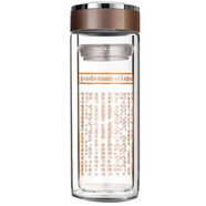 胖東來(lái)【央媽推薦】耐熱大悲心經(jīng)咒雙層玻璃杯家用茶杯泡茶印花居家 300ml經(jīng)典蓋普款_大悲咒