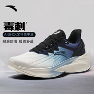 安踏（ANTA）毒刺5運(yùn)動(dòng)鞋男鞋秋季新款緩震回彈專業(yè)防滑耐磨透氣網(wǎng)面跑步鞋 【毒刺5網(wǎng)面】白/信號(hào)藍(lán)-7 44