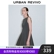 UR2025夏季新款女裝格雷系蝴蝶結(jié)裝飾無袖連衣裙UWG750079 深灰 S