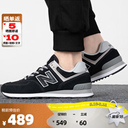 NEWBALANCE運(yùn)動(dòng)鞋 NB男鞋女鞋 574系列復(fù)古輕便透氣休閑跑步鞋 ML574EVB 黑灰色 44