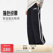 李寧衛褲直筒運動(dòng)褲男女同款寬松休閑春季長(cháng)褲AKLU867