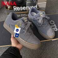 NASA XVVX官方聯(lián)名酒紅色板鞋男生時(shí)尚潮流新款透氣平底休閑百搭小眾鞋子男 灰色 42