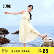 森馬觀(guān)園吉聯(lián)名連衣裙女肌理國風(fēng)夏收腰寬松掛脖長(cháng)裙109324114021