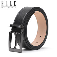 ELLE HOMME男士皮帶 頭層牛皮針扣腰帶 時(shí)尚休閑褲帶男  生日禮物送男友