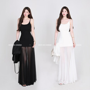 莜仙格2025年黑白天鵝度假風(fēng)氣質(zhì)連衣裙女夏季薄紗拼接長(cháng)款包臀吊帶裙女 黑色 S 建議 100斤以?xún)?
                                         title=