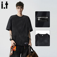 :CHOCOOLATEit破洞t恤男痞帥風(fēng)2025新款男夏季休閑寬松短袖男裝 黑色 M