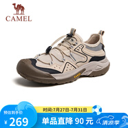 駱駝（CAMEL）踏山男士戶外登山復(fù)古透氣休閑低幫徒步鞋 G14M342685 杏色 42