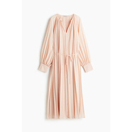 HM夏季女裝時尚休閑休閑褶裥雪紡連衣裙1242755 柔粉色 XS 155/80XS