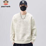 大嘴猴（paul frank）衛(wèi)衣男士高級(jí)感春秋季潮牌外套男打底衫長(zhǎng)袖t恤男上衣 淺米杏 L