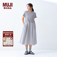 無(wú)印良品（MUJI）女式?jīng)龈卸绦溥B衣裙女裝裙子25年夏季連身裙涼感物語(yǔ)長(cháng)裙BC2LKA5S 灰色 M (160/84A)