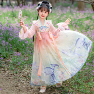 依儷烏兒童漢服男童2025新款古裝演出服中國風唐裝女童古風超仙連衣裙女 粉黛 110