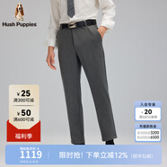 Hush Puppies【舒適有彈】暇步士男裝冬季舒適保暖磨毛長(zhǎng)褲 霜灰色 38