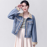 俞兆林（YUZHAOLIN）牛仔外套女2025春秋新款刺繡國風(fēng)時尚百搭牛仔衣服感女裝夾克 9371#藍(lán)色【好質(zhì)量】 S 【建議80-100斤】