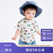 巴拉巴拉嬰兒t恤寶寶打底衫女童上衣男短袖夏季全棉可愛 綠紅色調(diào)00346 90